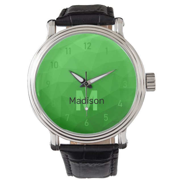 Montre Monogramme motif de maillage de géométrie de dégra (devant)