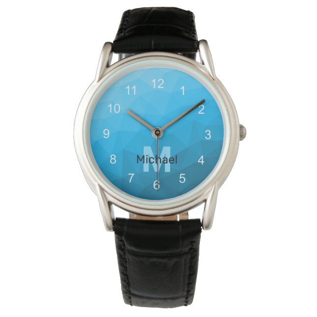 Montre Monogramme motif de maillage géométrique dégradé c (devant)