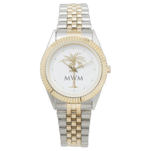 Montre Monogramme noir Artiste Palmier d'or Tropical