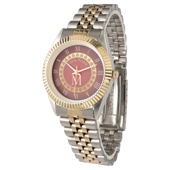 Montre Monogramme personnalisé de style romain (Incliné)