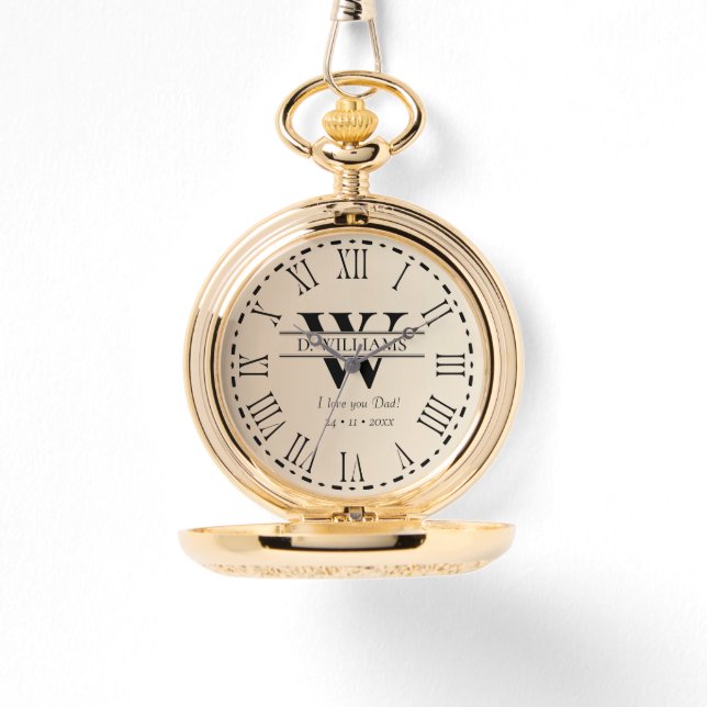 Montre Monogramme personnalisé Monographie de poche (Recto)