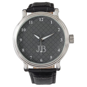 Montre monogramme personnalisé pour hommes Quat
