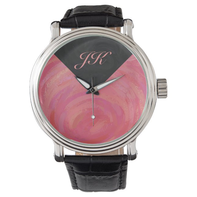 Montre Monogramme saumon Swirl (devant)