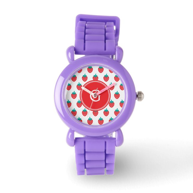 Montre Monographie de motifs de fraise blanche et rouge m (Recto)