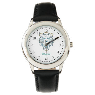 Montre Monographie de silhouette de tigre bleu dégradé