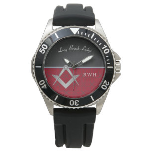 Montre Monographie de sport noir et rouge