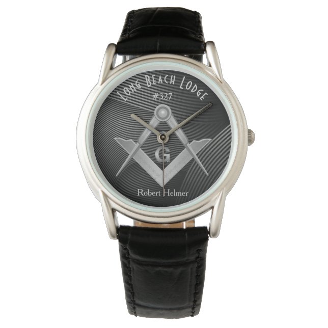 Montre Monographie maçonnique moderne noir et gris (devant)
