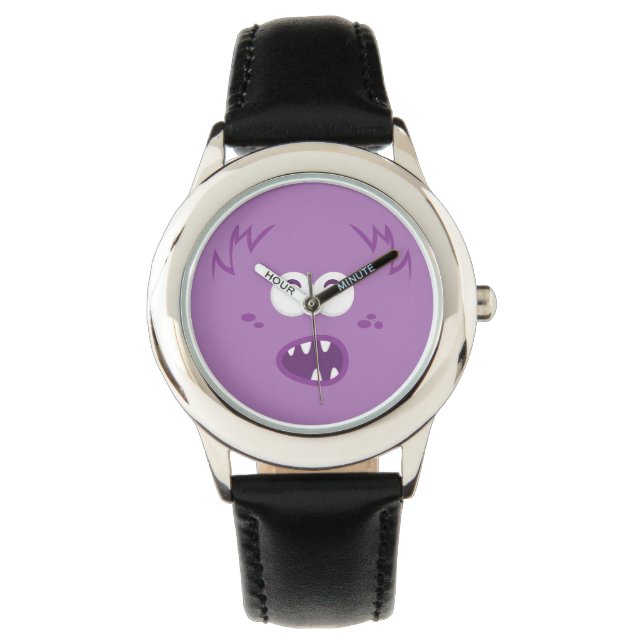 Montre Monstre pourpre Monster Visage Watch (devant)