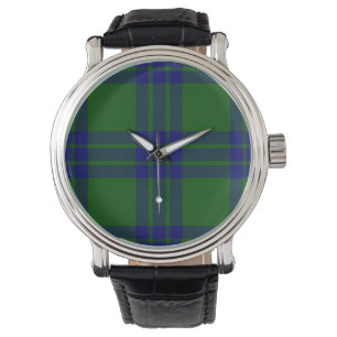 Montre Montgomery écossais vert bleu plaid