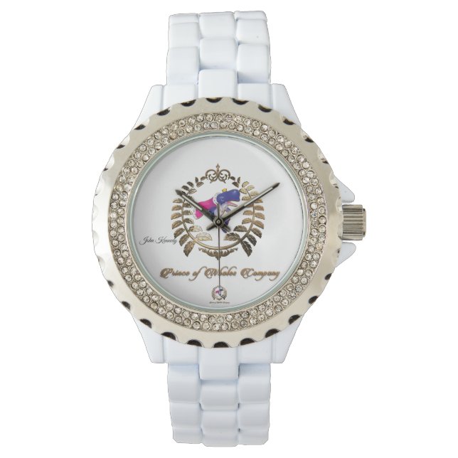 Montre Montrez l'émail blanc du prince de baleine féminin (devant)