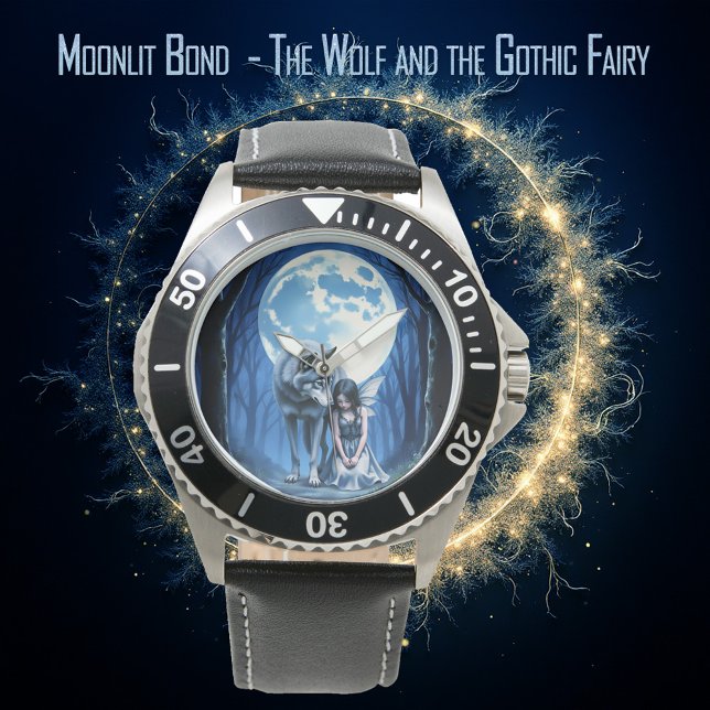 Montre Moonlit Bond – The Wolf and the Gothic Fairy.   (Créateur téléchargé)