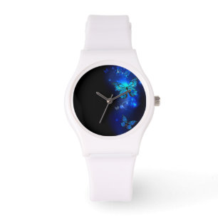 Montre Morpho Butterfly in the Dark Background
