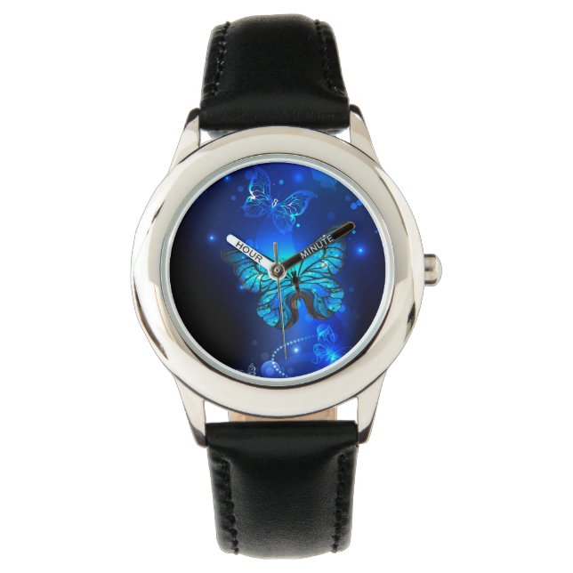 Montre Morpho Butterfly in the Dark Background (devant)