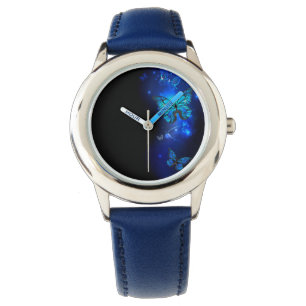 Montre Morpho Butterfly in the Dark Background
