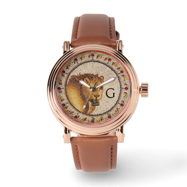 MONTRE MOSAÏQUES ROMAINES ANTIQUE / MONOGRAMME DE LION (Recto)