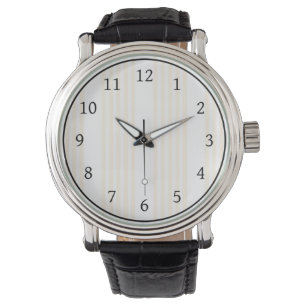 Montre Motif à cinq rayures beige et blanc