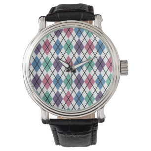 Montre Motif à motifs de losanges de ressort