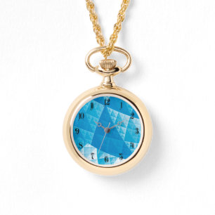 Montre Motif abstrait bleu