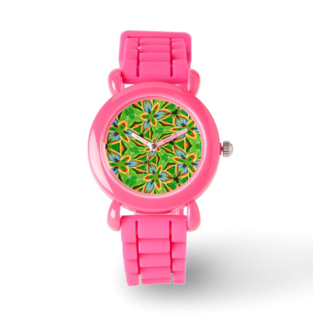 Montre Motif Abstrait jaune (Recto)