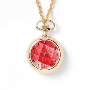 Montre Motif abstrait rouge