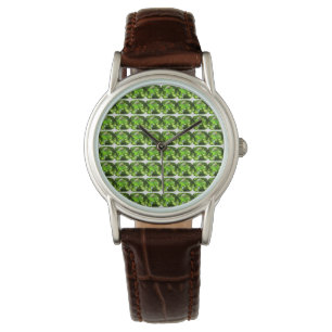Montre Motif Abstrait vert