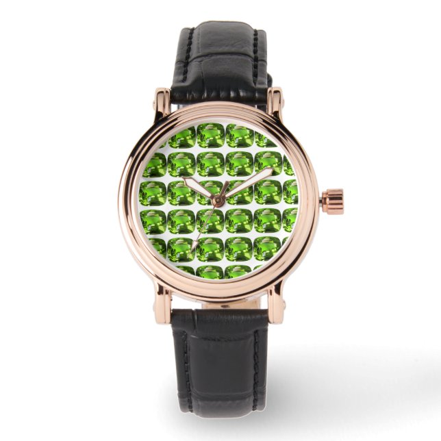 Montre Motif Abstrait vert (Recto)