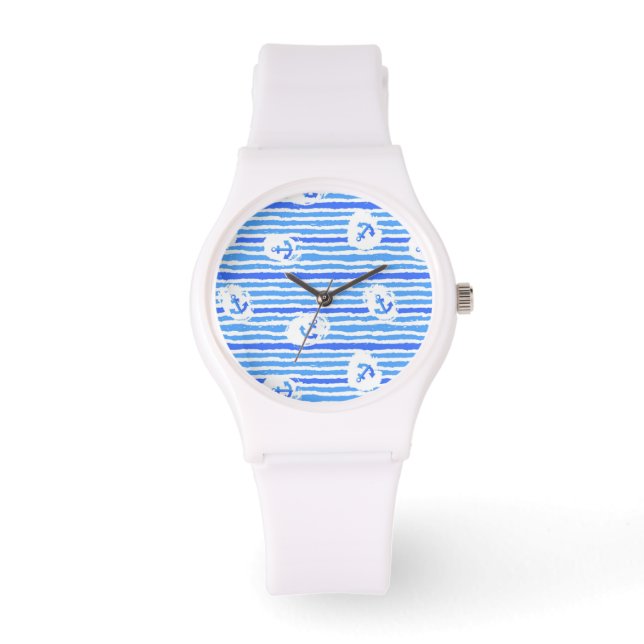 Montre Motif Ancre aquarelle 1 (Recto)