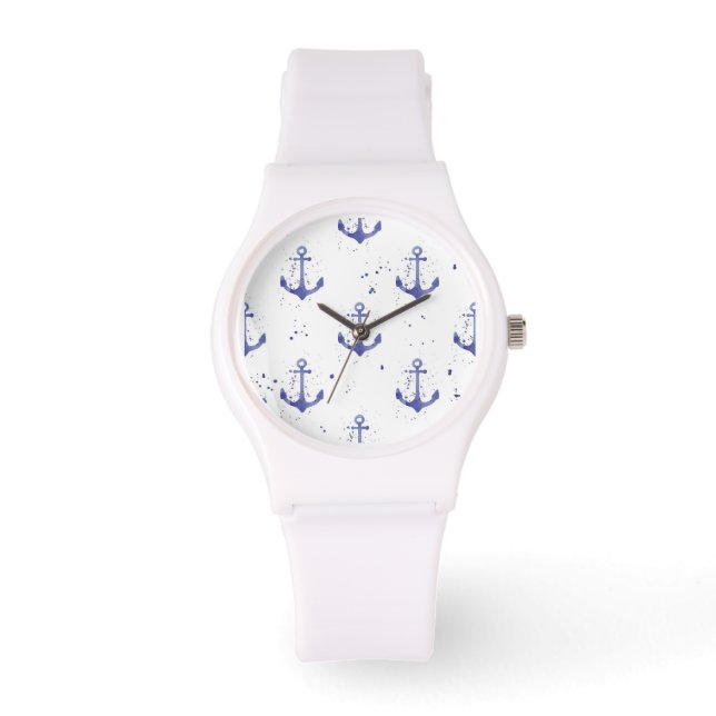 Montre Motif Ancre aquarelle 2 (Recto)