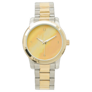 Montre Motif aquarelle orange soleil Citrus
