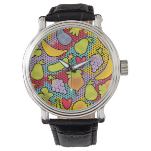 Montre Motif avec des fruits et légumes