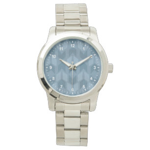 Montre Motif bleu extérieur de flèche d'étape de Geo