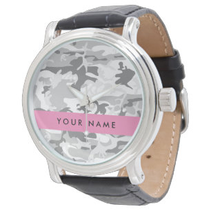Montre Motif camouflage gris neige d'hiver Personnalisez
