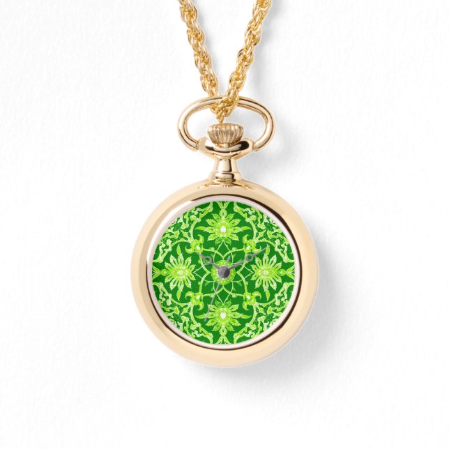 Montre Motif chinois Art Nouveau - Emerald Green (Recto)