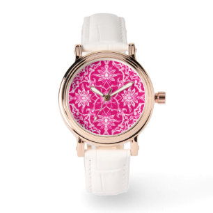 Montre Motif chinois Art nouveau - Fuschia rose