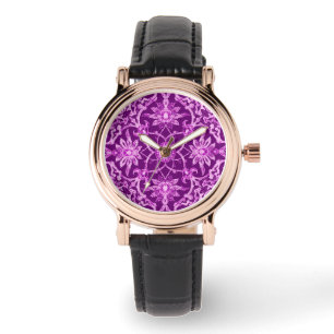Montre Motif chinois Art Nouveau - Pourpre améthyste