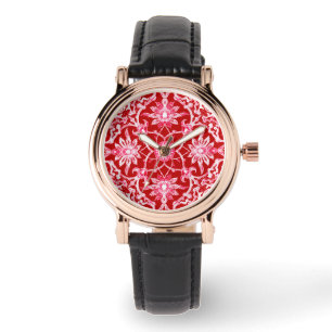 Montre Motif chinois Art Nouveau - Rouge profond