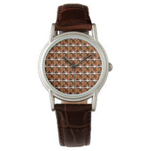Montre Motif coupé en coussin orange