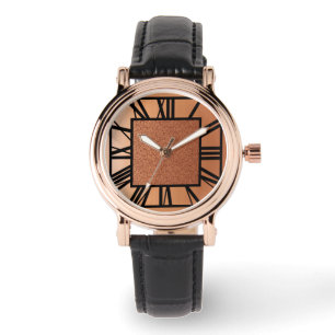 Montre Motif, cuivre et noir d'art déco