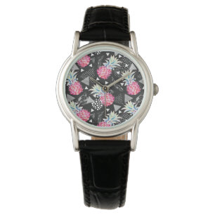 Montre Motif d'ananas triangulaire texturé