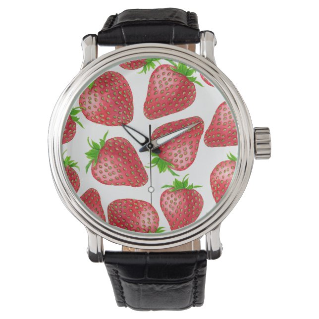 Montre Motif d'aquarelle de fraises (devant)