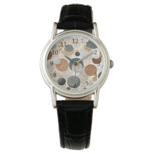 Montre Motif de cercle géométrique abstrait Bohème neutre
