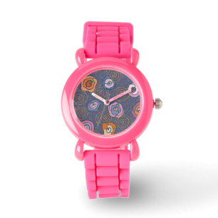 Montre motif de champ rose Abstrait