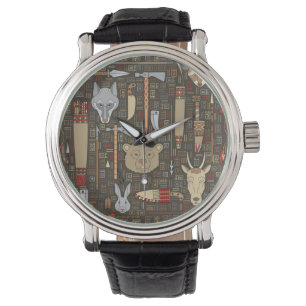 Montre Motif de chasse ethnique