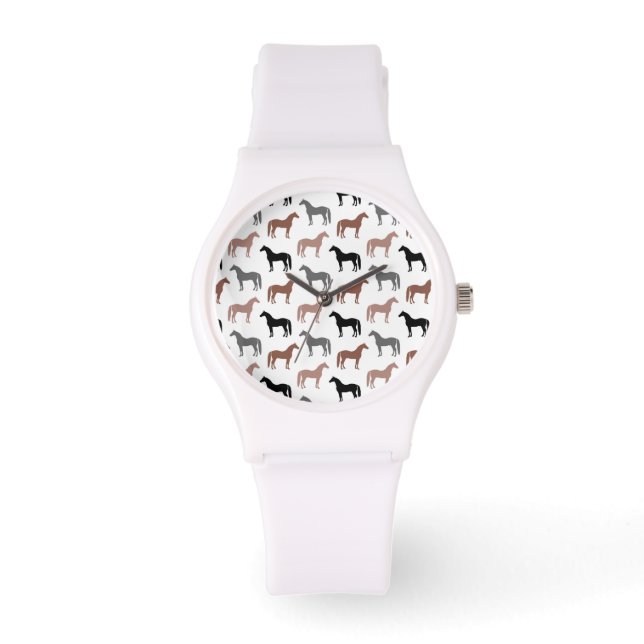Montre Motif de Chevaux multicolores (Recto)