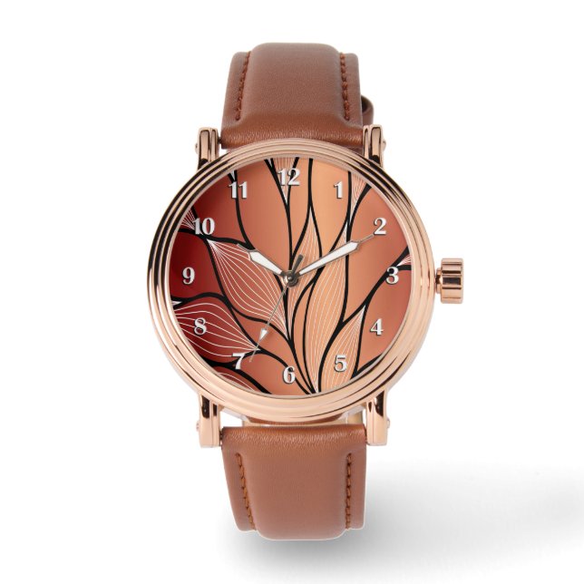 Montre Motif de congé de bronze de cuivre rustique (Recto)