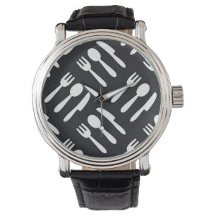 Montre Motif de couteau de cuillère de fourchette