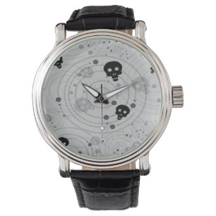 Montre Motif de crâne noir cosmique