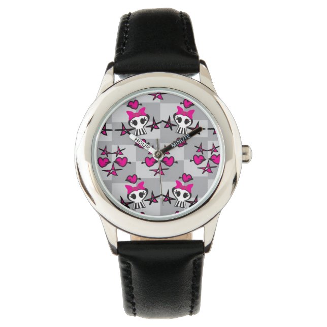 Montre Motif de crânes Emo (devant)