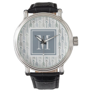 Montre Motif de flèche d'envie de voyager d'aquarelle du