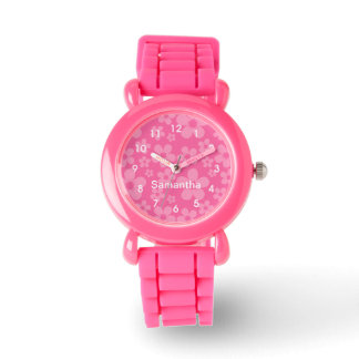 Montre Motif de fleurs roses
